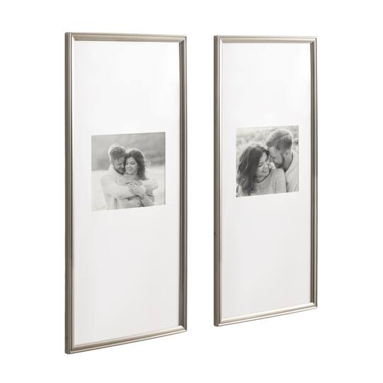 Kate and Laurel Adlynn 14" x 30" Photo Frames 8" x 10" with Mat, 2ct.